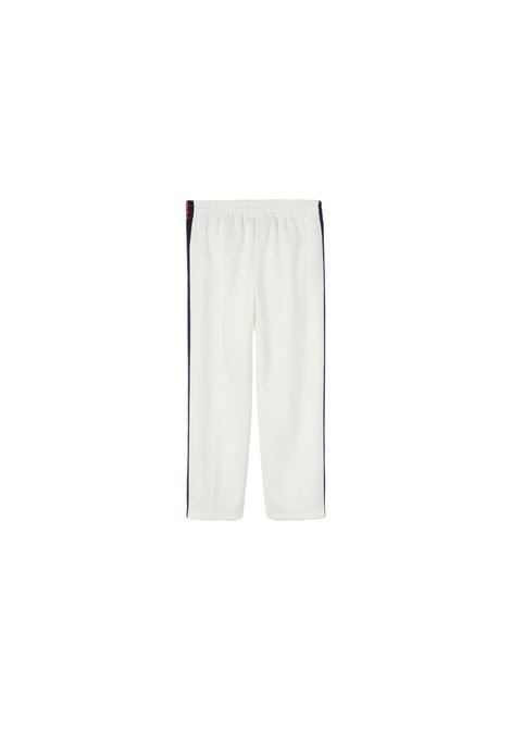 Pantaloni In Jersey Tecnico Bianco Con Nastro Web GUCCI KIDS | 784115-XJGNR9799